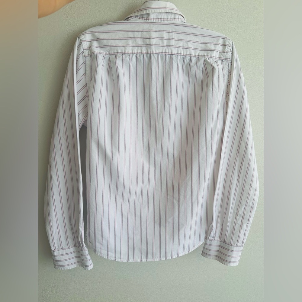 Abercrombie & Fitch Women’s White and Pink Striped Shirt. 100% Cotton - size L - Picture 3 of 5